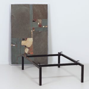 Brutalist Coffee table by Paul Kingma from 1969 with aluminum edge, early edition