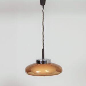 Space Age pendant lamp by Dijkstra from the 1970s in brown perspex