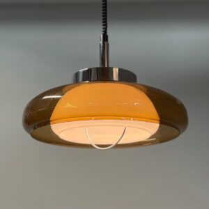 Space Age pendant lamp by Dijkstra from the 1970s in brown perspex