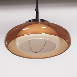Space Age pendant lamp by Dijkstra from the 1970s in brown perspex