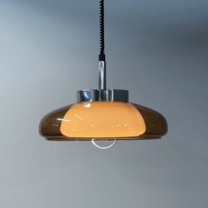 Space Age pendant lamp by Dijkstra from the 1970s in brown perspex