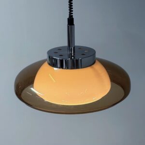 Space Age pendant lamp by Dijkstra from the 1970s in brown perspex