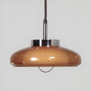 Space Age pendant lamp by Dijkstra from the 1970s in brown perspex