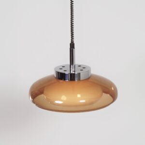 Space Age pendant lamp by Dijkstra from the 1970s in brown perspex