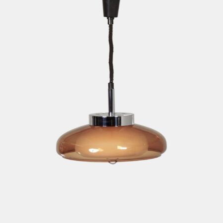 Space Age pendant lamp by Dijkstra from the 1970s in brown perspex