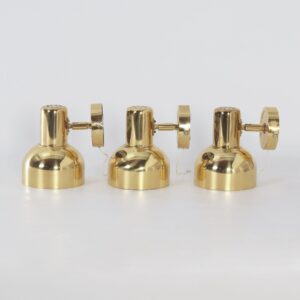 Adjustable brass wall lights from Sweden, 1970s Scandinavian design