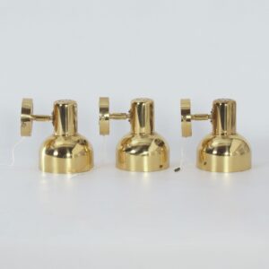 Adjustable brass wall lights from Sweden, 1970s Scandinavian design