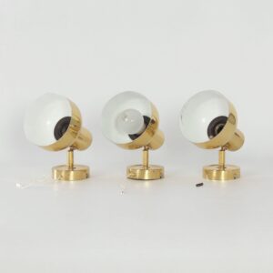 Adjustable brass wall lights from Sweden, 1970s Scandinavian design