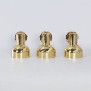 Adjustable brass wall lights from Sweden, 1970s Scandinavian design