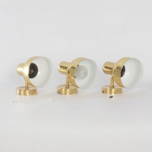 Adjustable brass wall lights from Sweden, 1970s Scandinavian design