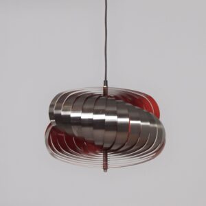 Spiral pendant lamp by Massive from the 1970s in steel and orange tones