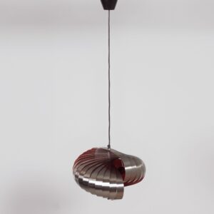 Spiral pendant lamp by Massive from the 1970s in steel and orange tones