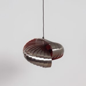 Spiral pendant lamp by Massive from the 1970s in steel and orange tones