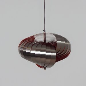 Spiral pendant lamp by Massive from the 1970s in steel and orange tones