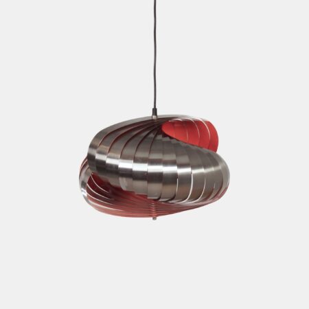 Spiral pendant lamp by Massive from the 1970s in steel and orange tones