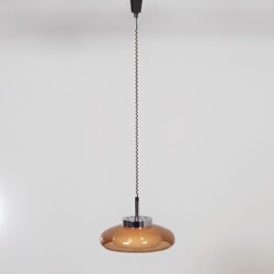 Space Age pendant lamp by Dijkstra from the 1970s in brown perspex