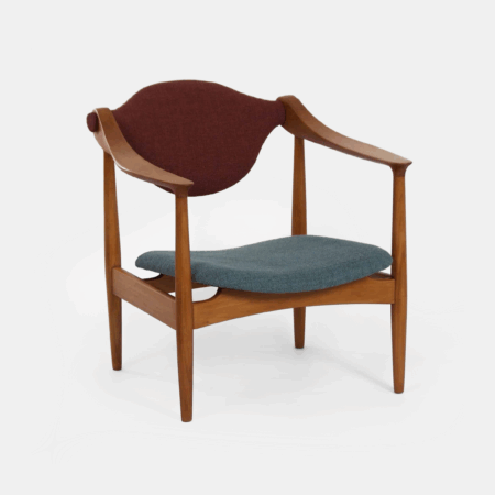Danish Arm Chair made of Pear Wood, 1960s – Reupholstered