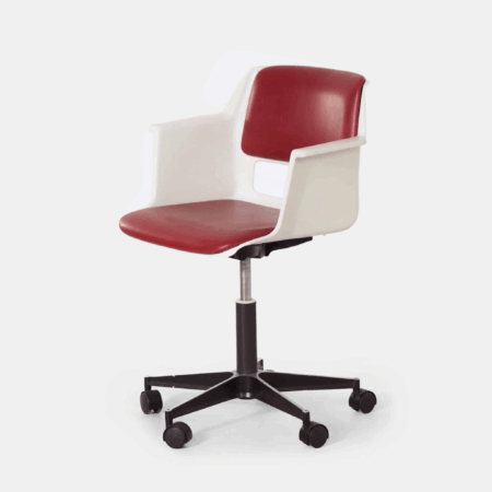 Office chair Gispen 2712 by André Cordemeyer for Gispen, 1970s - With Armrests, Dark Red