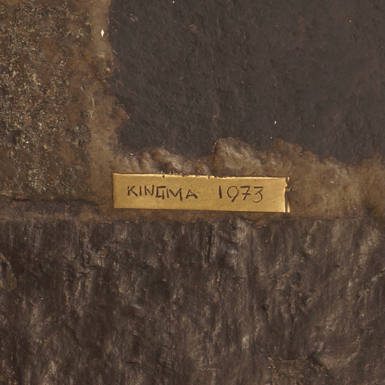 Rectangular coffee table by Paul Kingma, 1973 with brass and red glass