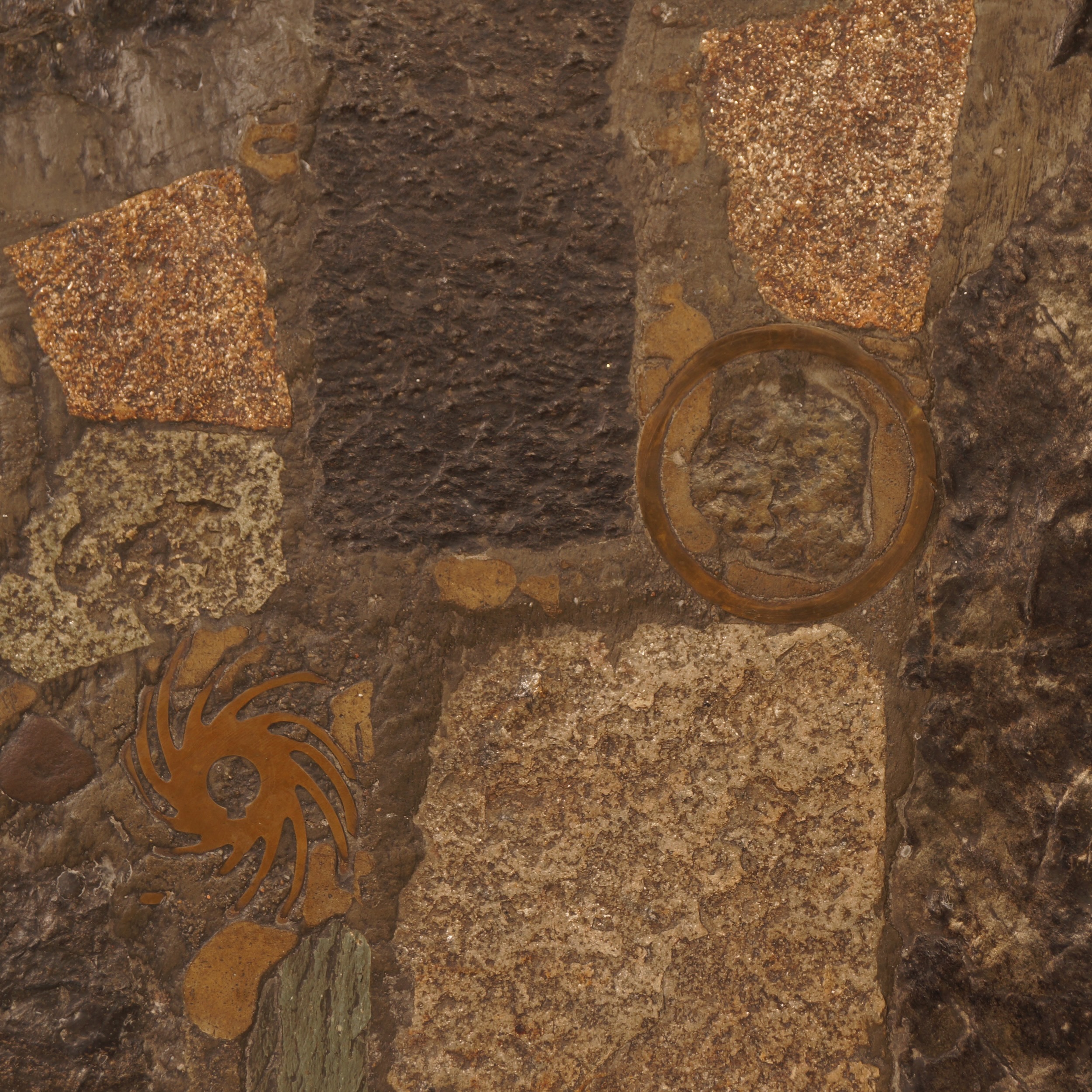 Rectangular coffee table by Paul Kingma, 1973 with brass and red glass