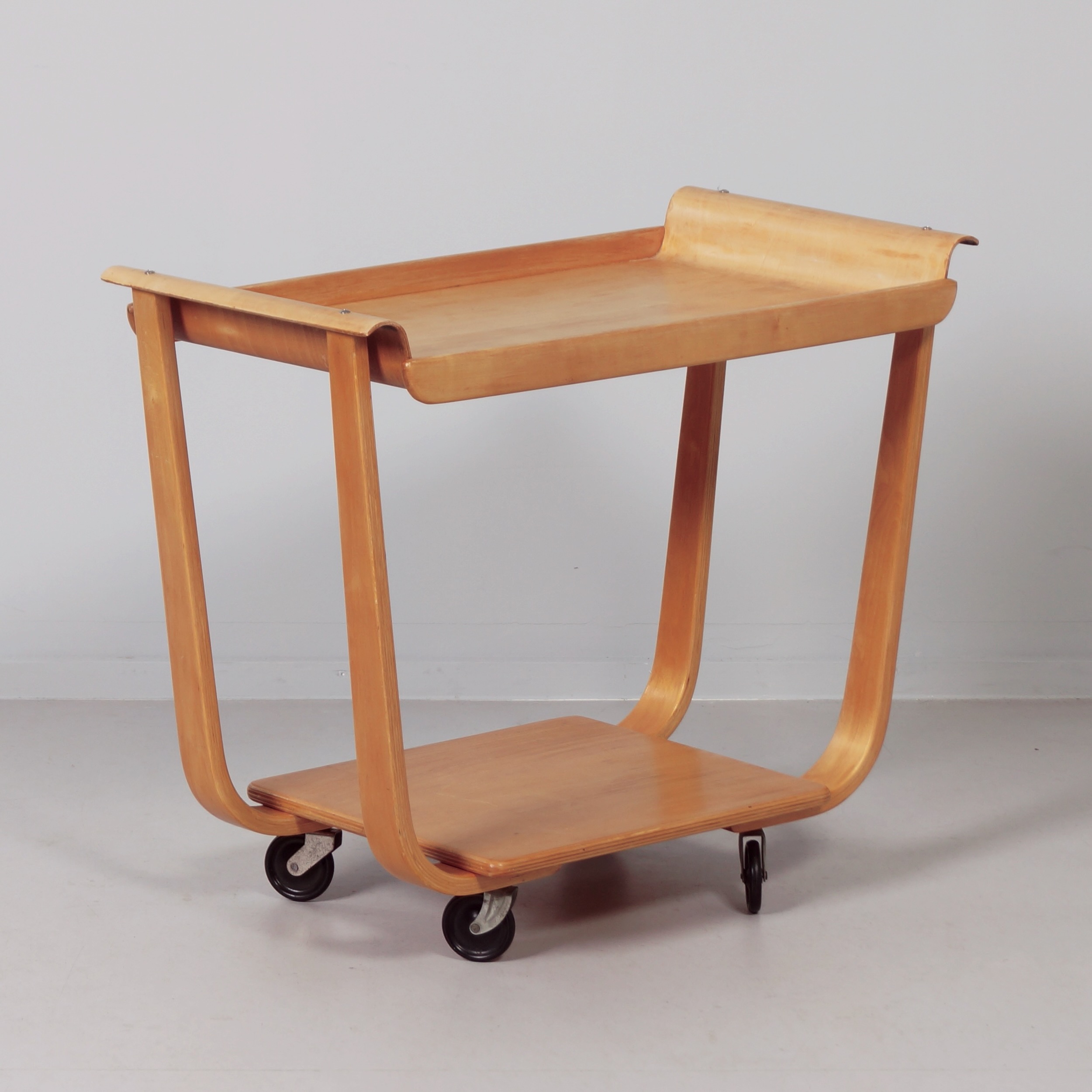 Serving trolley Rolo model PB01 by Cees Braakman for UMS Pastoe, 1950s, in birch wood