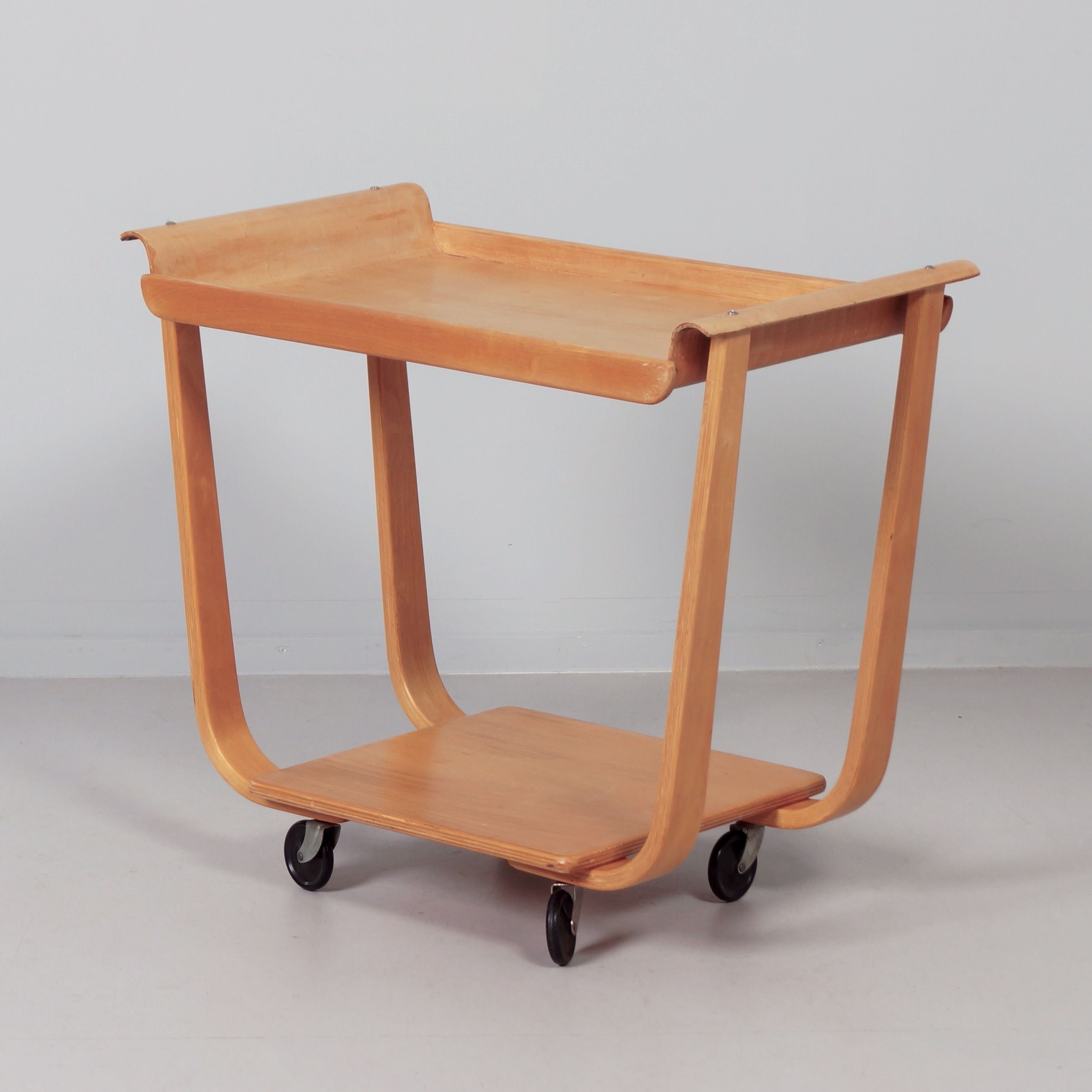 Serving trolley Rolo model PB01 by Cees Braakman for UMS Pastoe, 1950s, in birch wood