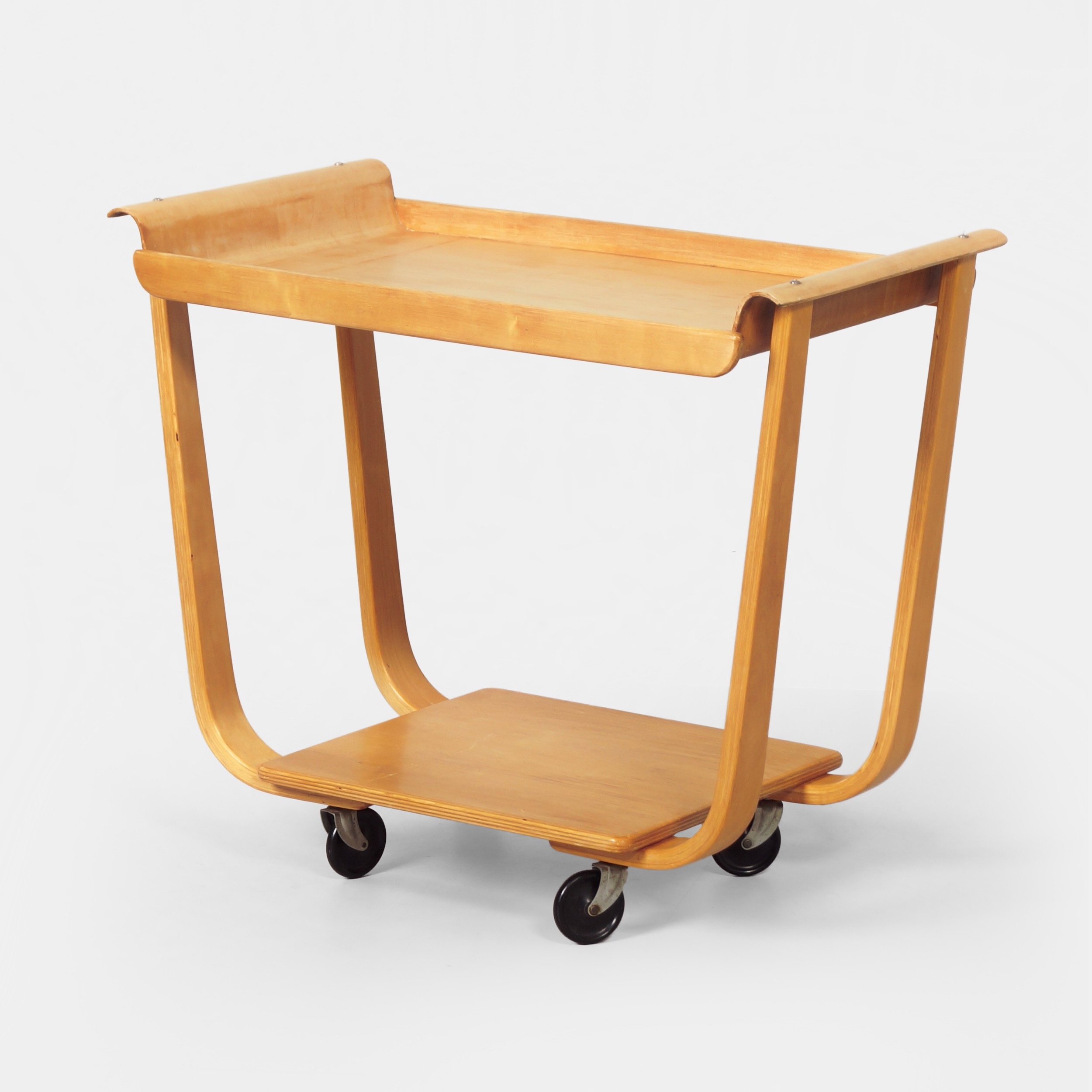 Serving trolley Rolo model PB01 by Cees Braakman for UMS Pastoe, 1950s, in birch wood