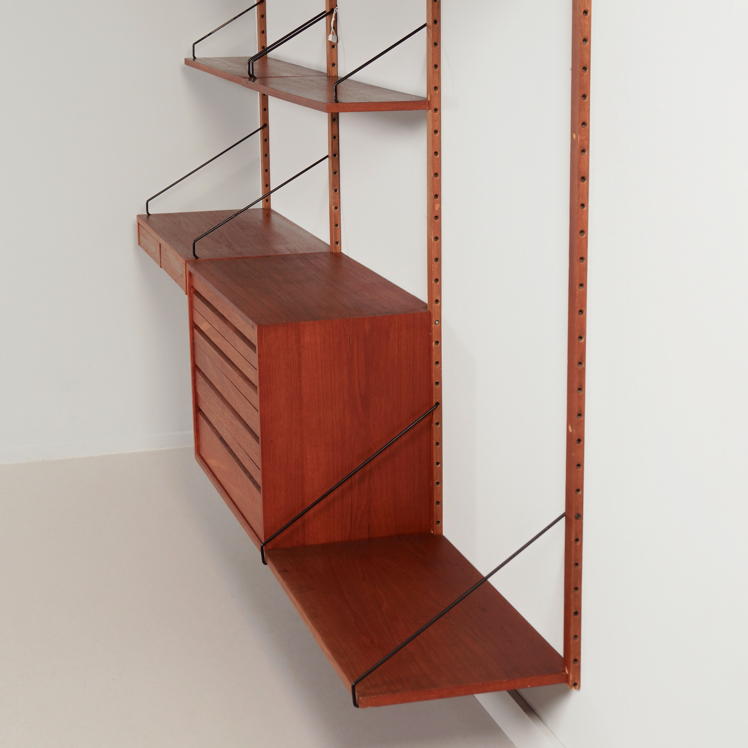 Royal System wall system by Poul Cadovius for Cado, 1960s with desk, drawer unit and shelves