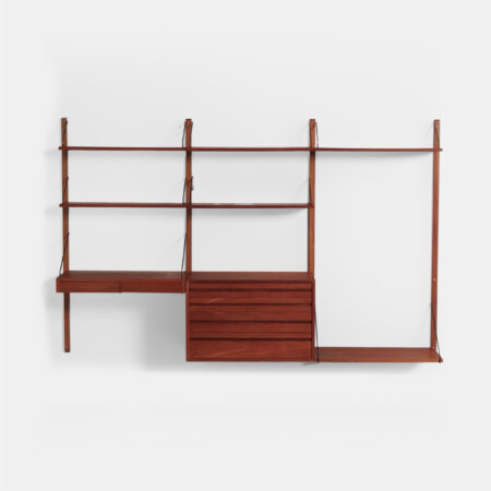 Royal System wall system by Poul Cadovius for Cado, 1960s with desk, drawer unit and shelves