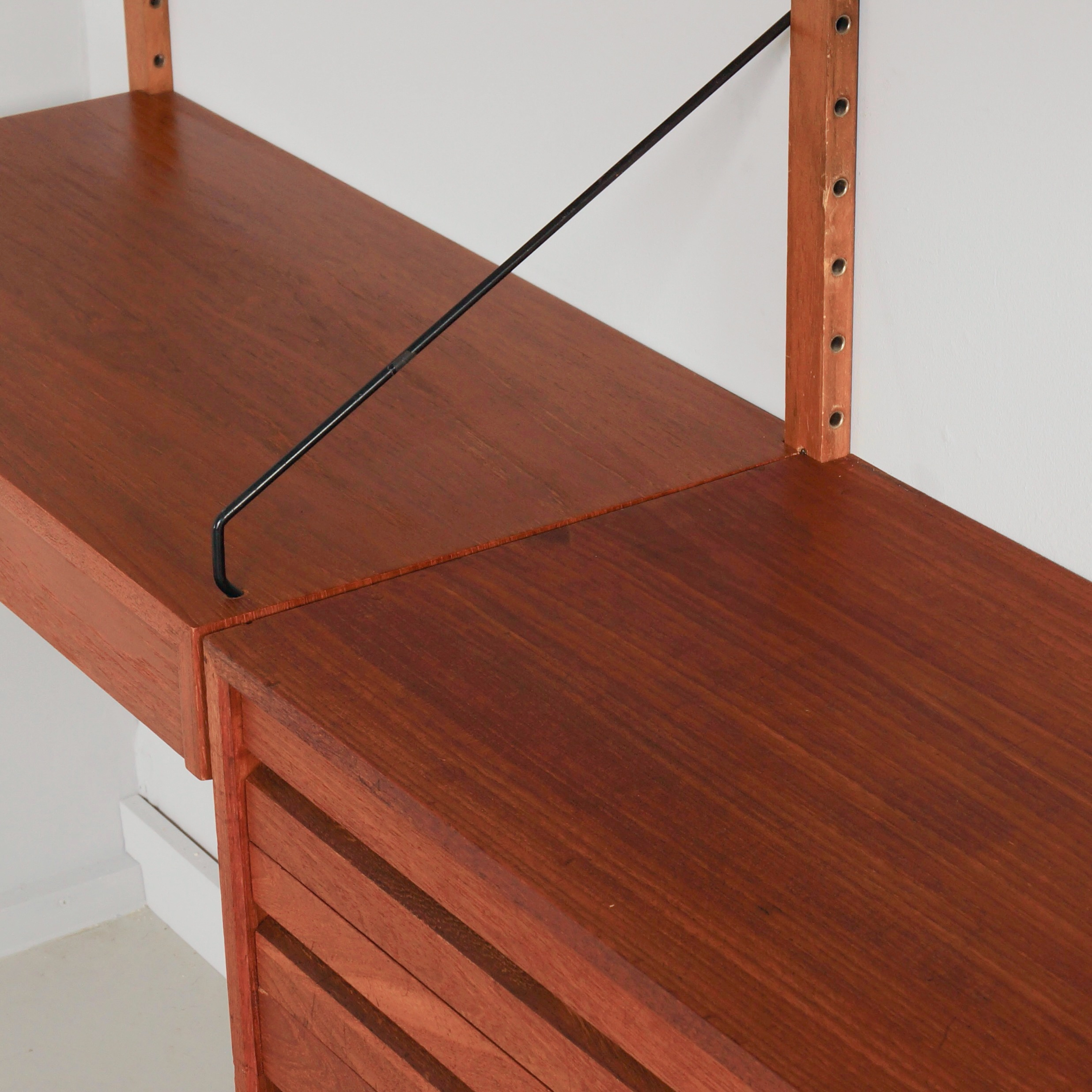 Royal System wall system by Poul Cadovius for Cado, 1960s with desk, drawer unit and shelves