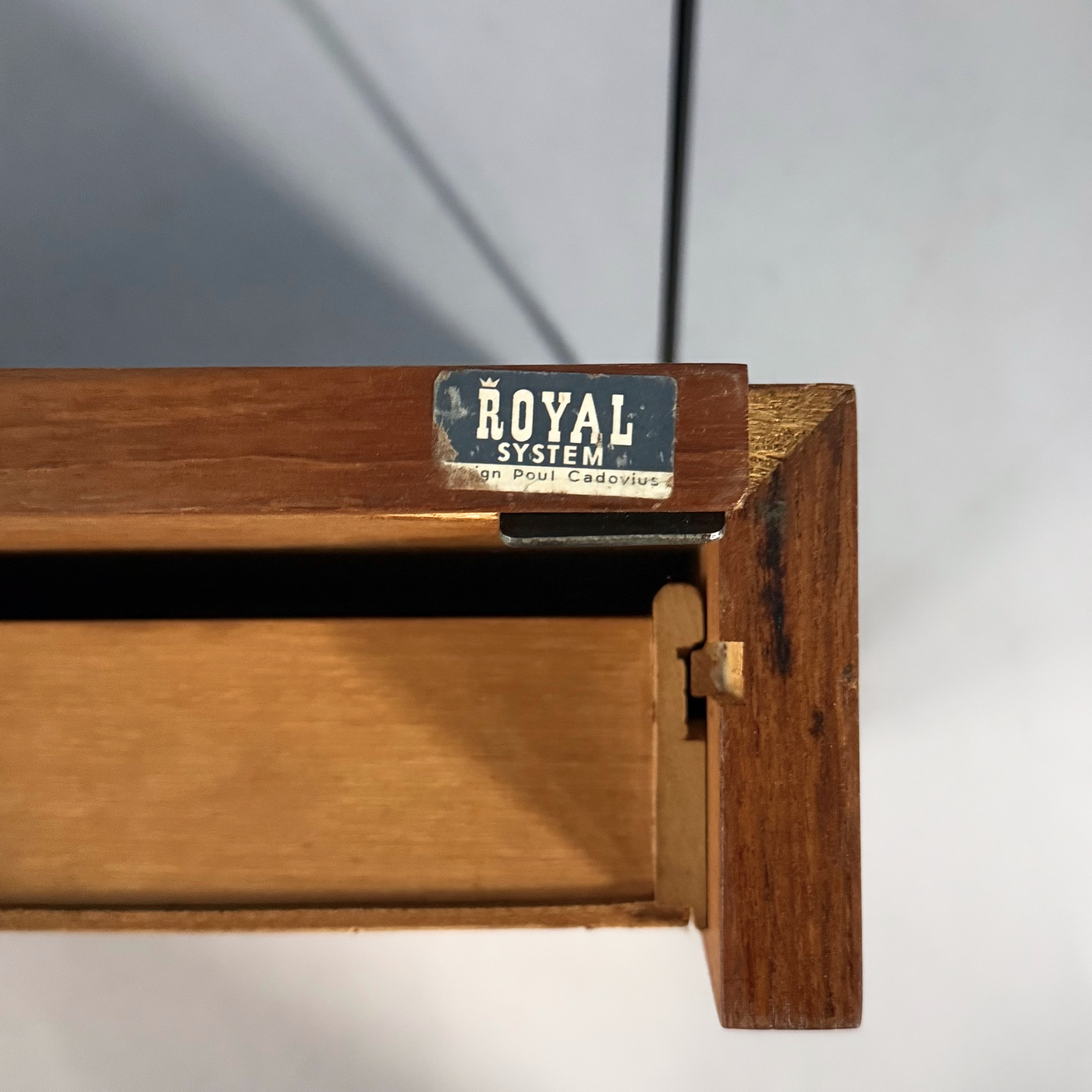 Royal System wall system by Poul Cadovius for Cado, 1960s with desk, drawer unit and shelves