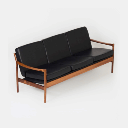 2 Seater Sofa by Preben Fabricius for Walter Knoll, 1990s – Black Leather