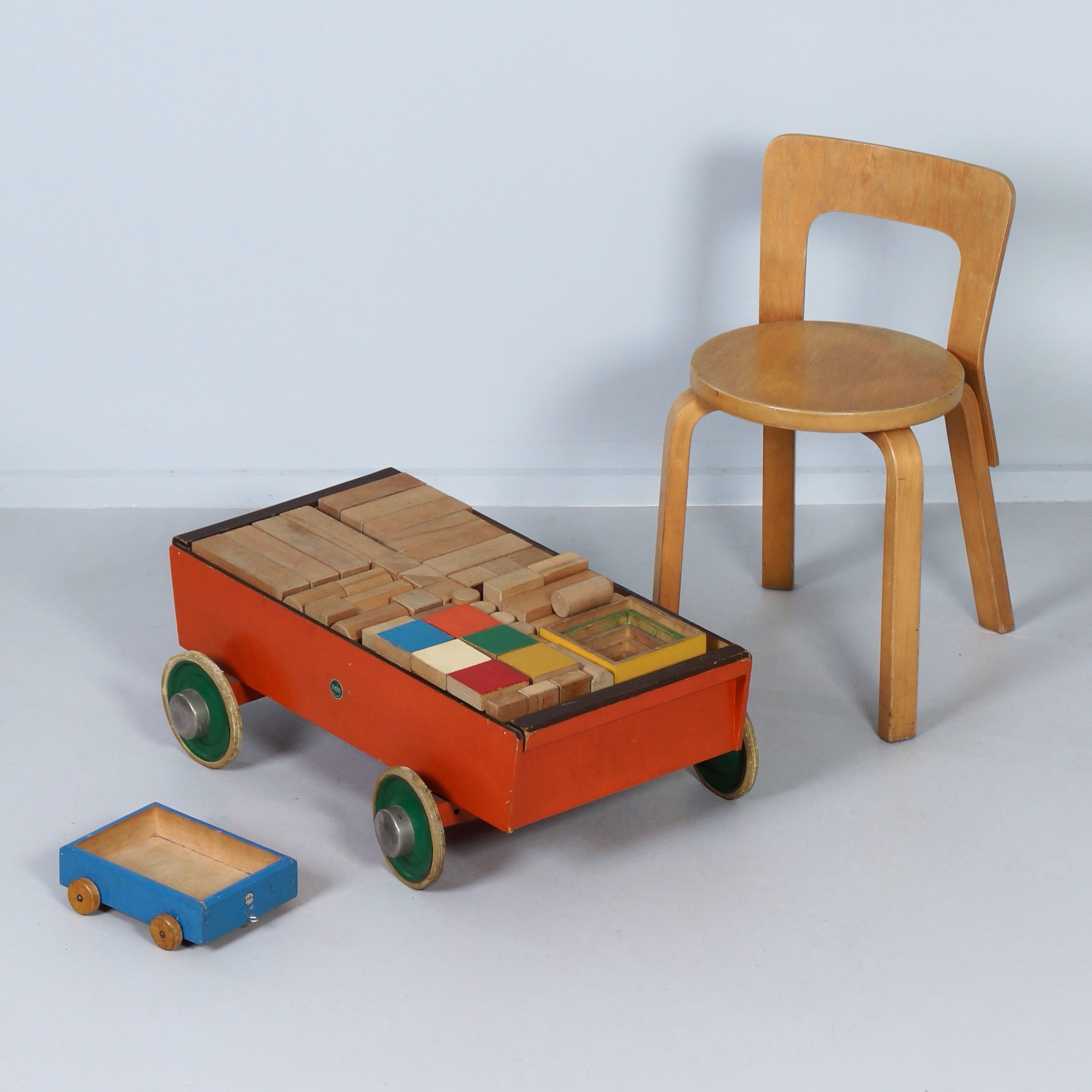 Block Wagon ‘Bouwmeester No. 117’ by ADO, 1950s – Large Model, 123 Pieces
