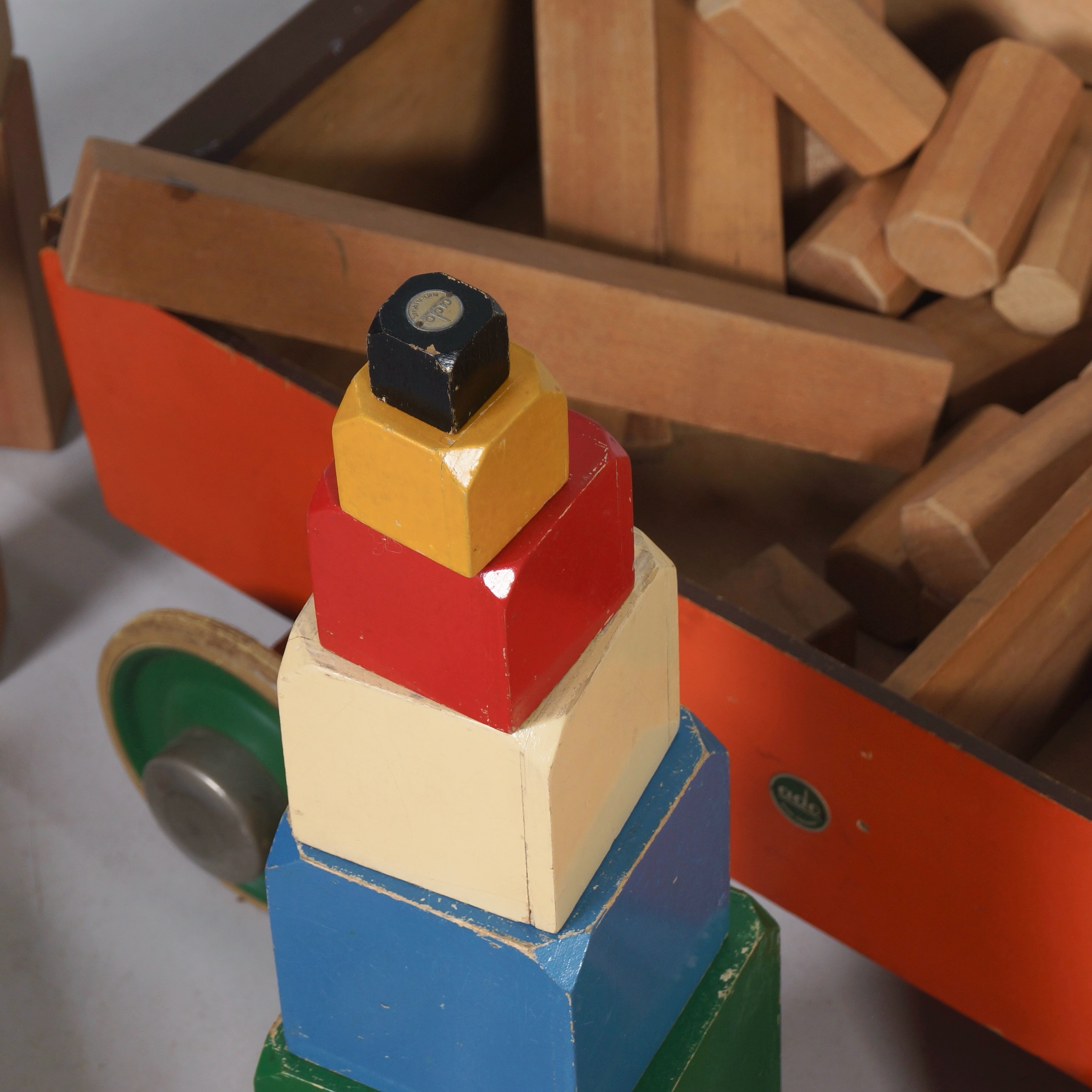 Block Wagon ‘Bouwmeester No. 117’ by ADO, 1950s – Large Model, 123 Pieces