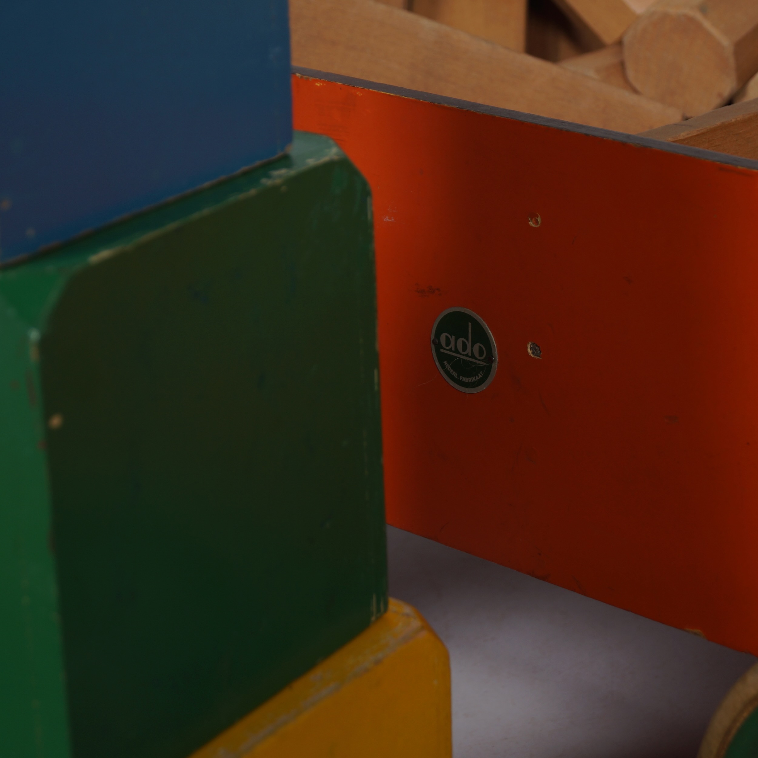 Block Wagon ‘Bouwmeester No. 117’ by ADO, 1950s – Large Model, 123 Pieces