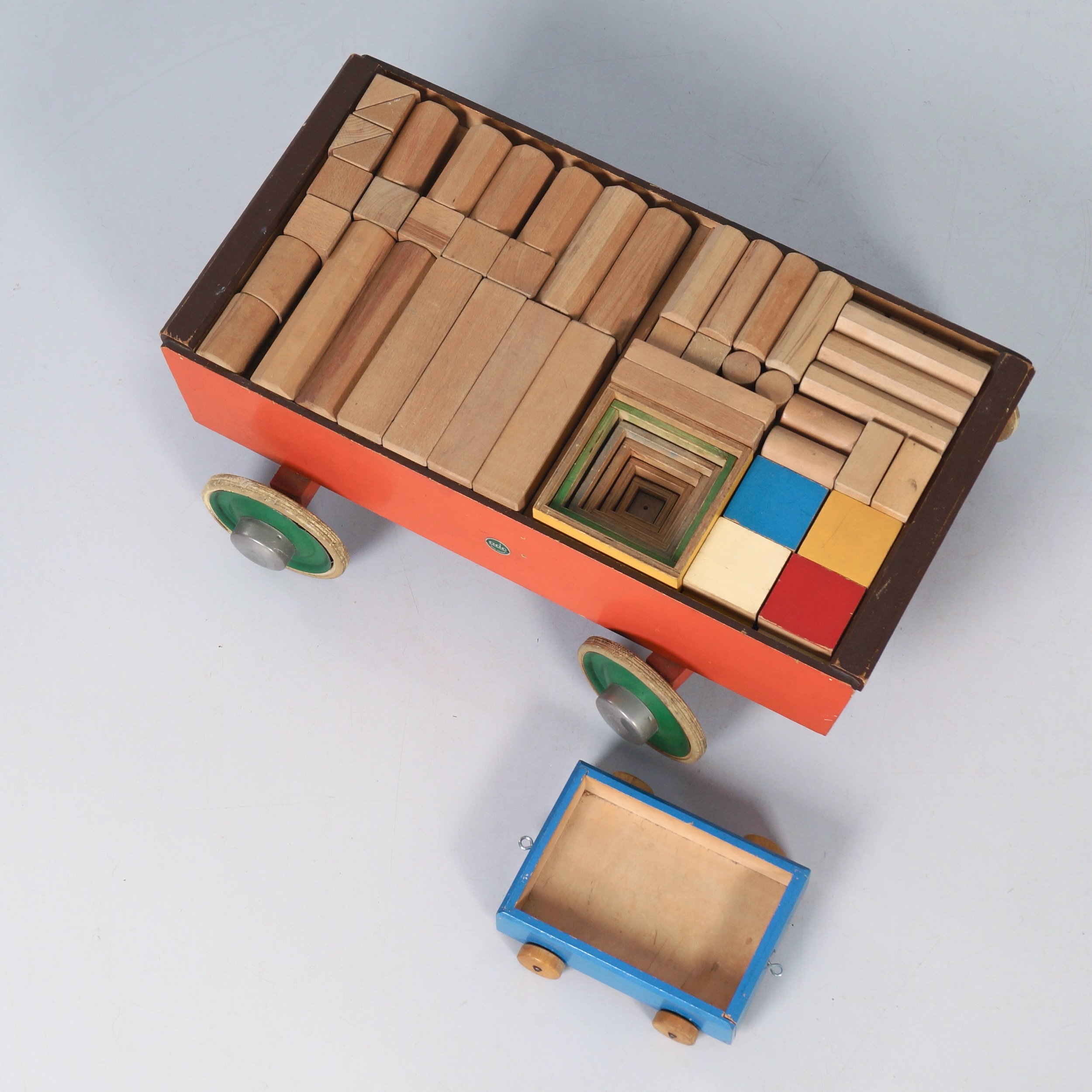 Block Wagon ‘Bouwmeester No. 117’ by ADO, 1950s – Large Model, 123 Pieces