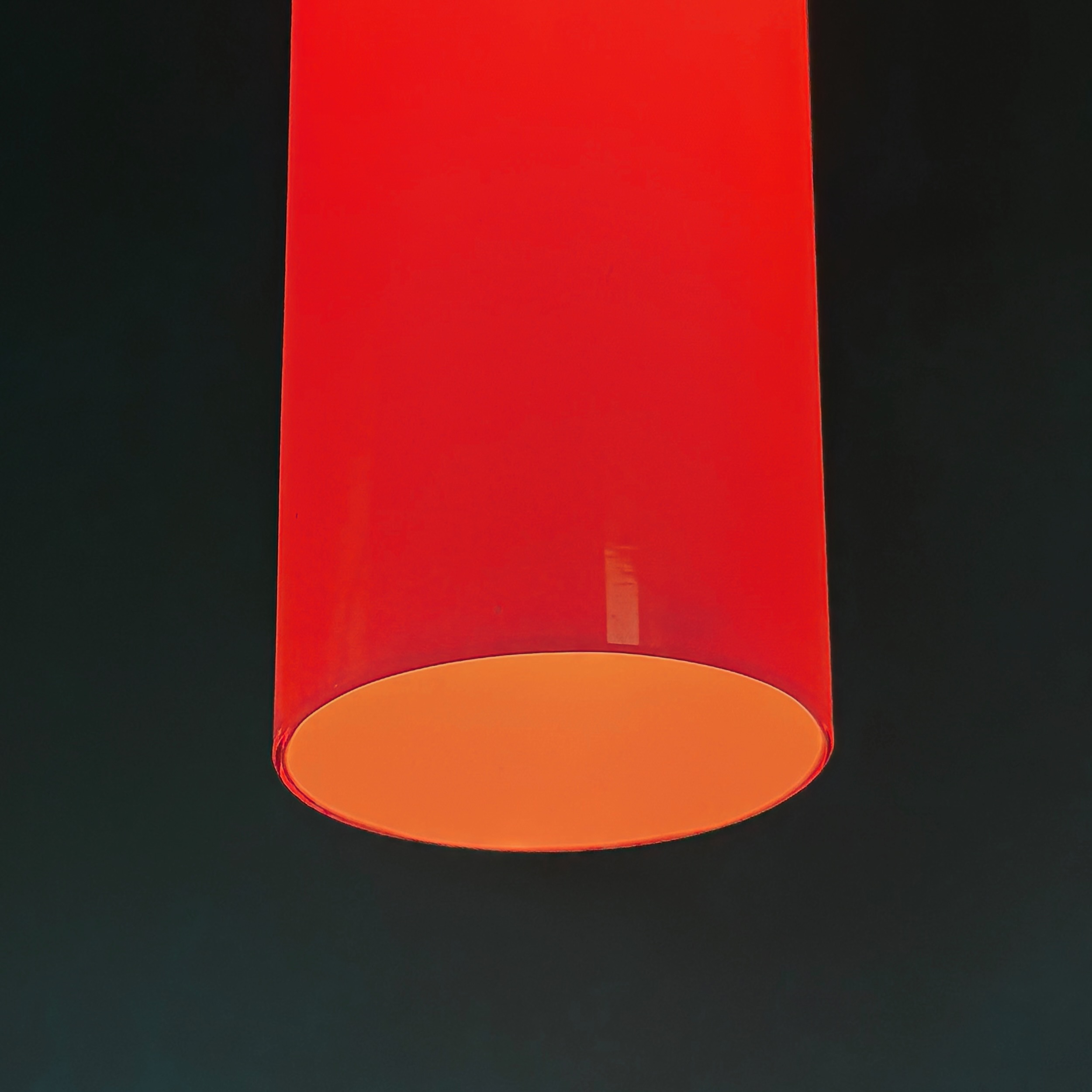 Murano Venini 486b pendant lamp by Paolo Venini for Venini & C., 1962, orange