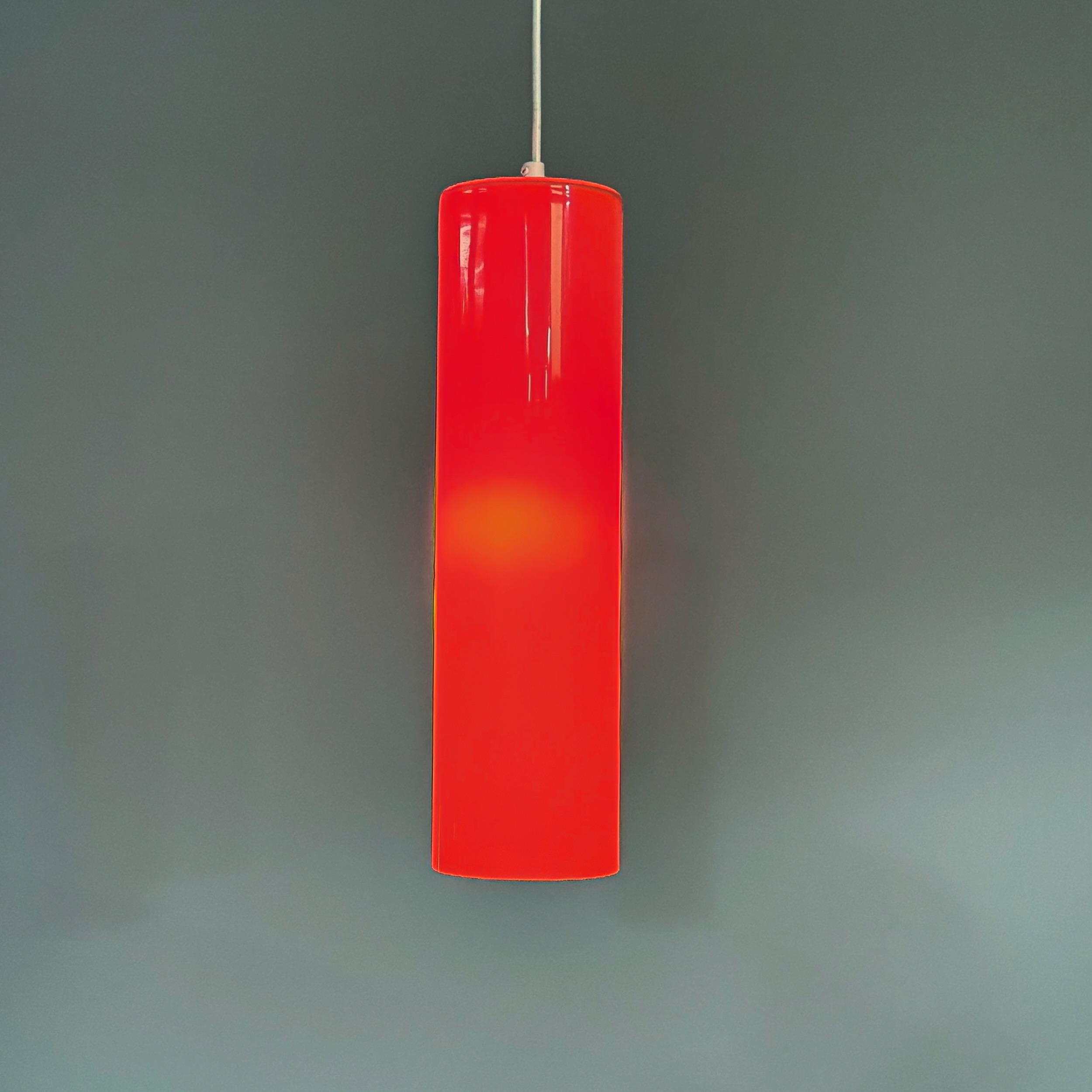 Murano Venini 486b pendant lamp by Paolo Venini for Venini & C., 1962, orange