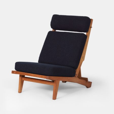 AP-71 lounge chair by Hans Wegner for AP Stolen, 1968 – reupholstered in black bouclé, rare