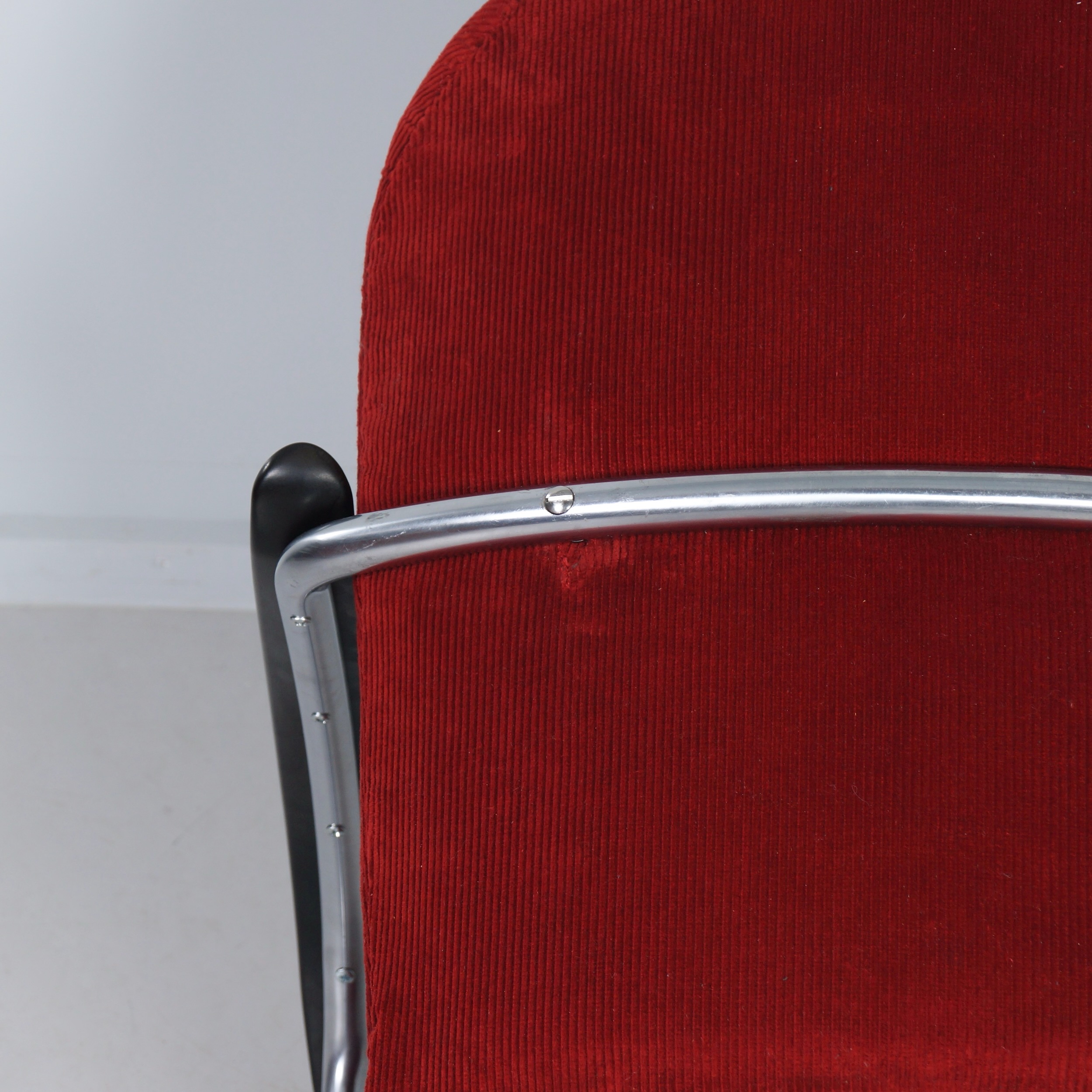 414 Armchair by W.H. Gispen for Gispen, 1950s – Red, Cantilever Tube Frame