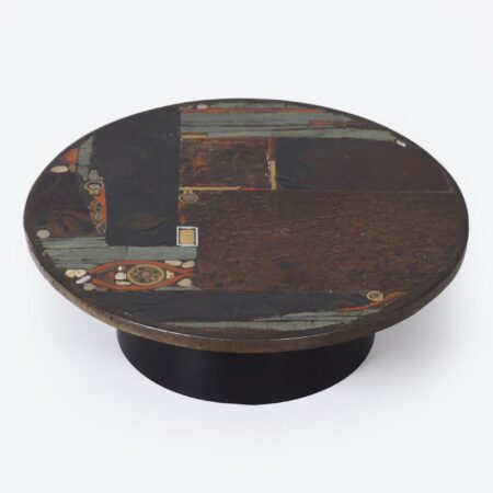 Coffee Table by Paul Kingma, 1979 – Mosaic in Earth Tones, Ø100 cm