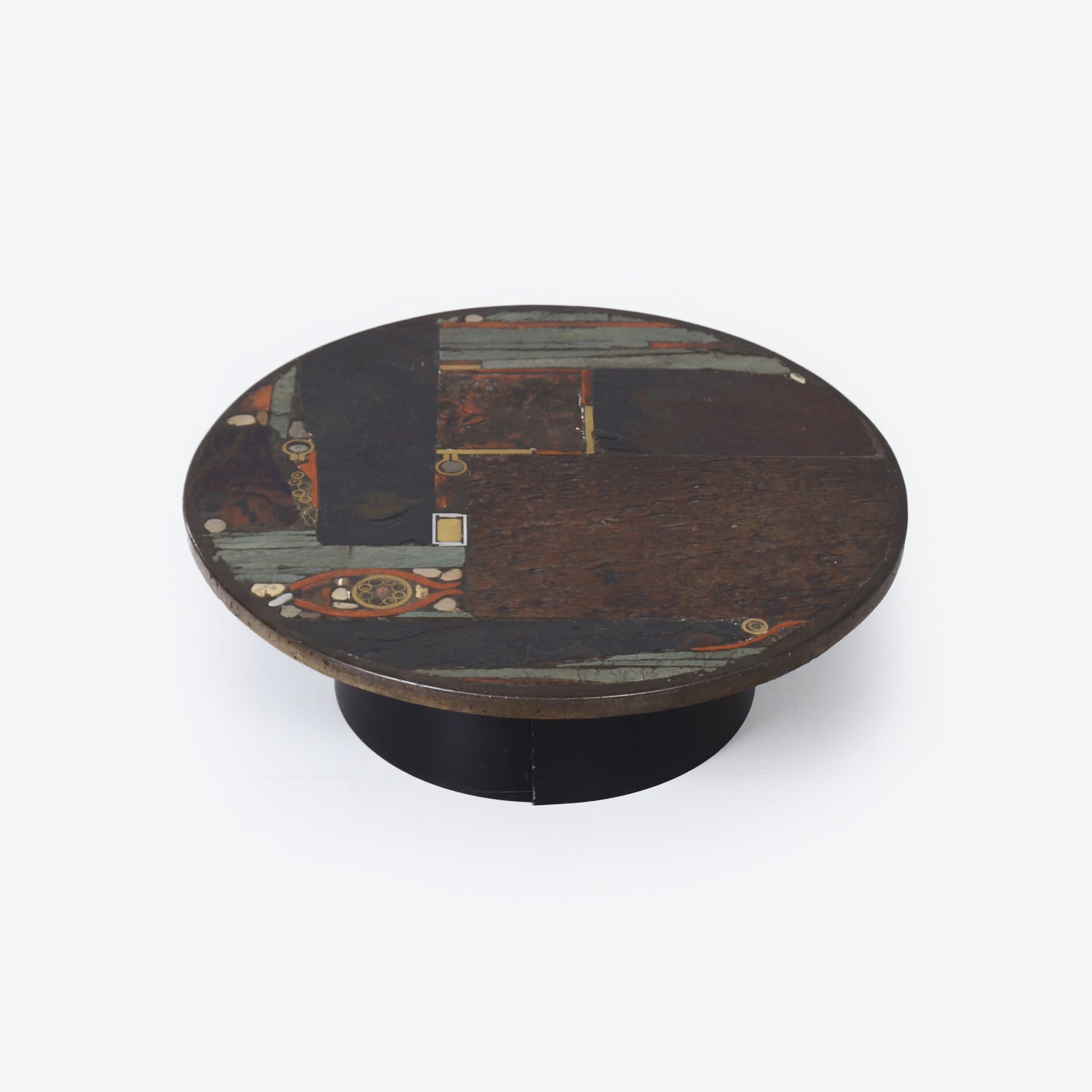 Coffee Table by Paul Kingma, 1979 – Mosaic in Earth Tones, Ø100 cm