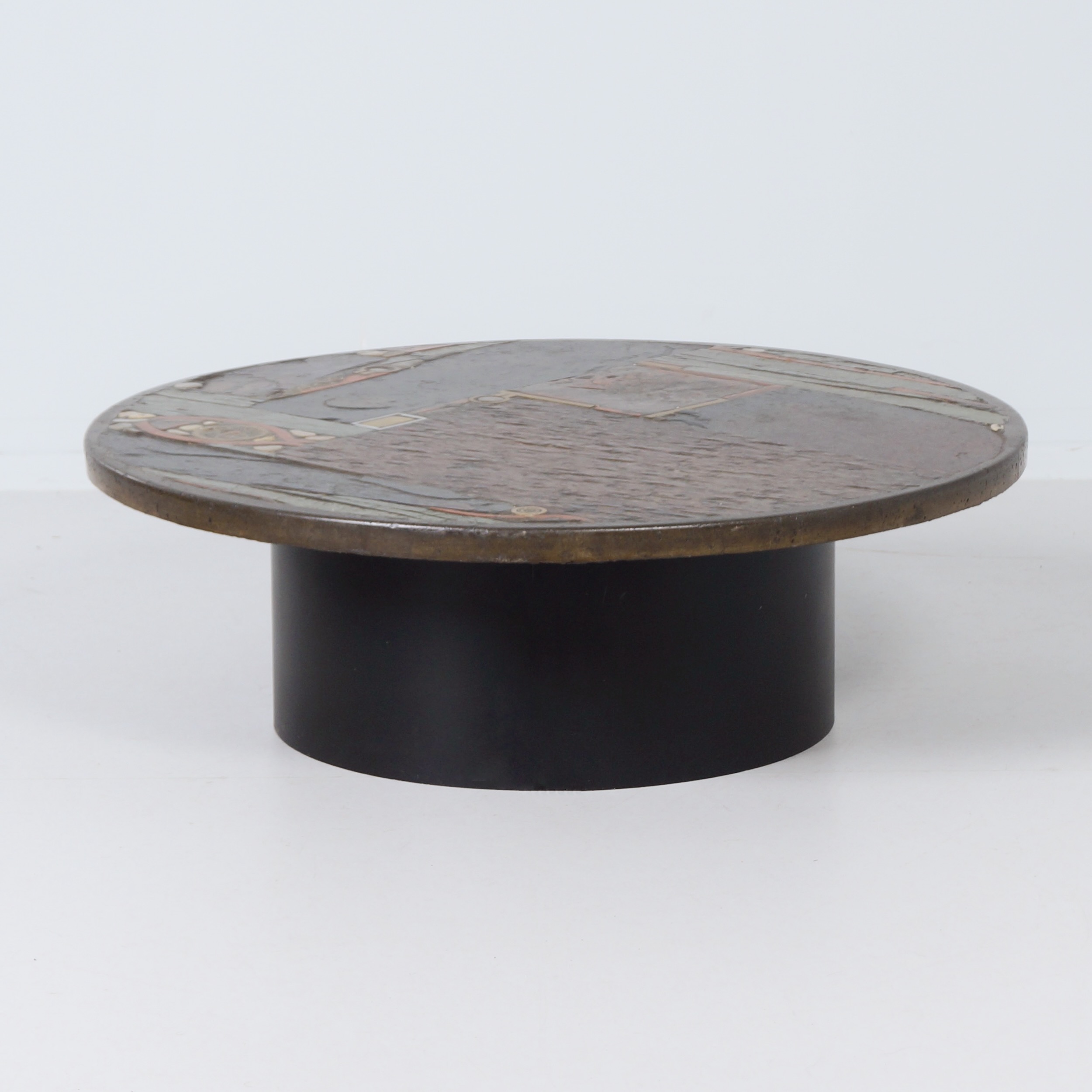 Coffee Table by Paul Kingma, 1979 – Mosaic in Earth Tones, Ø100 cm