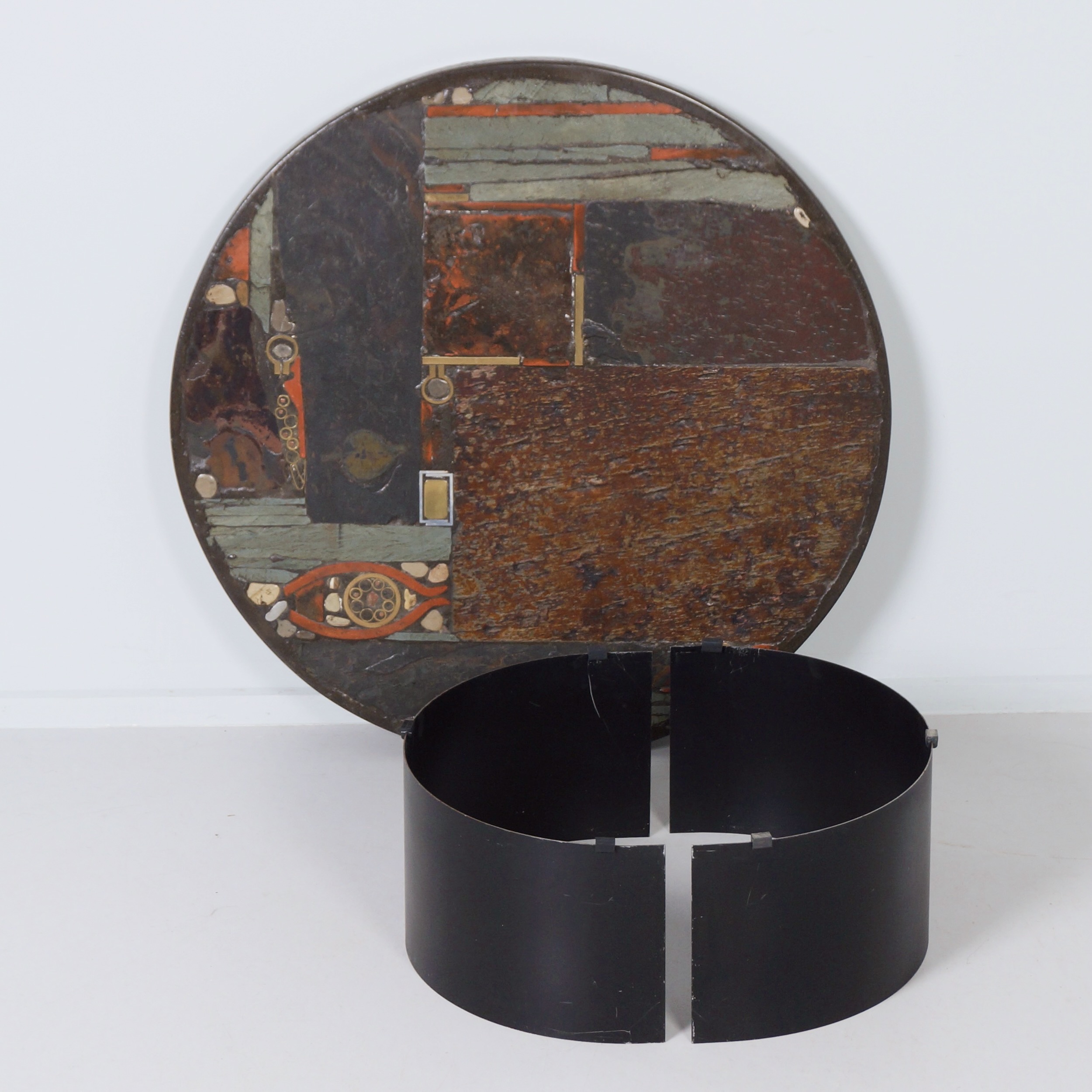 Coffee Table by Paul Kingma, 1979 – Mosaic in Earth Tones, Ø100 cm