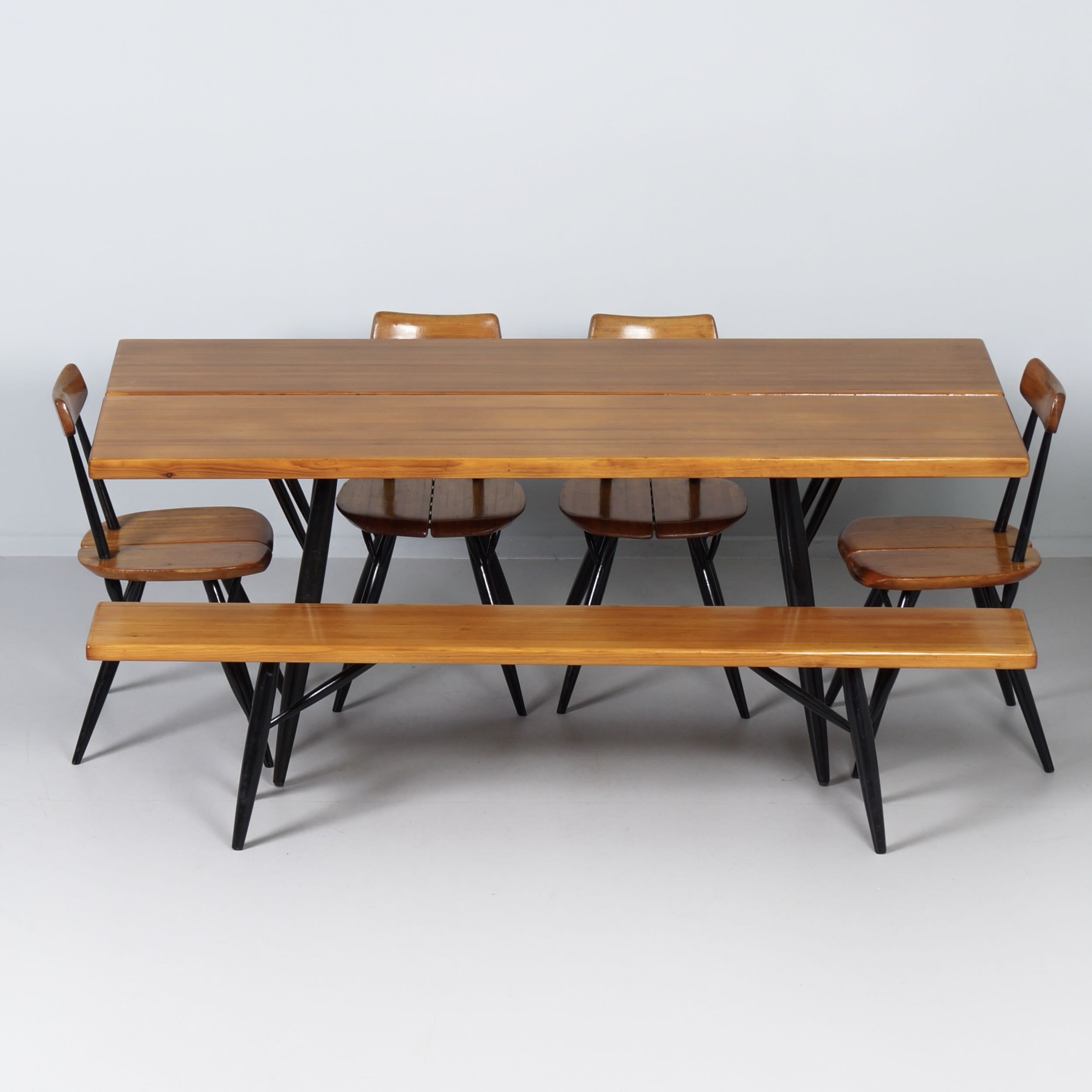 Pirkka Dining Set by Ilmari Tapiovaara for Asko & Laukaan Puu, 1950s