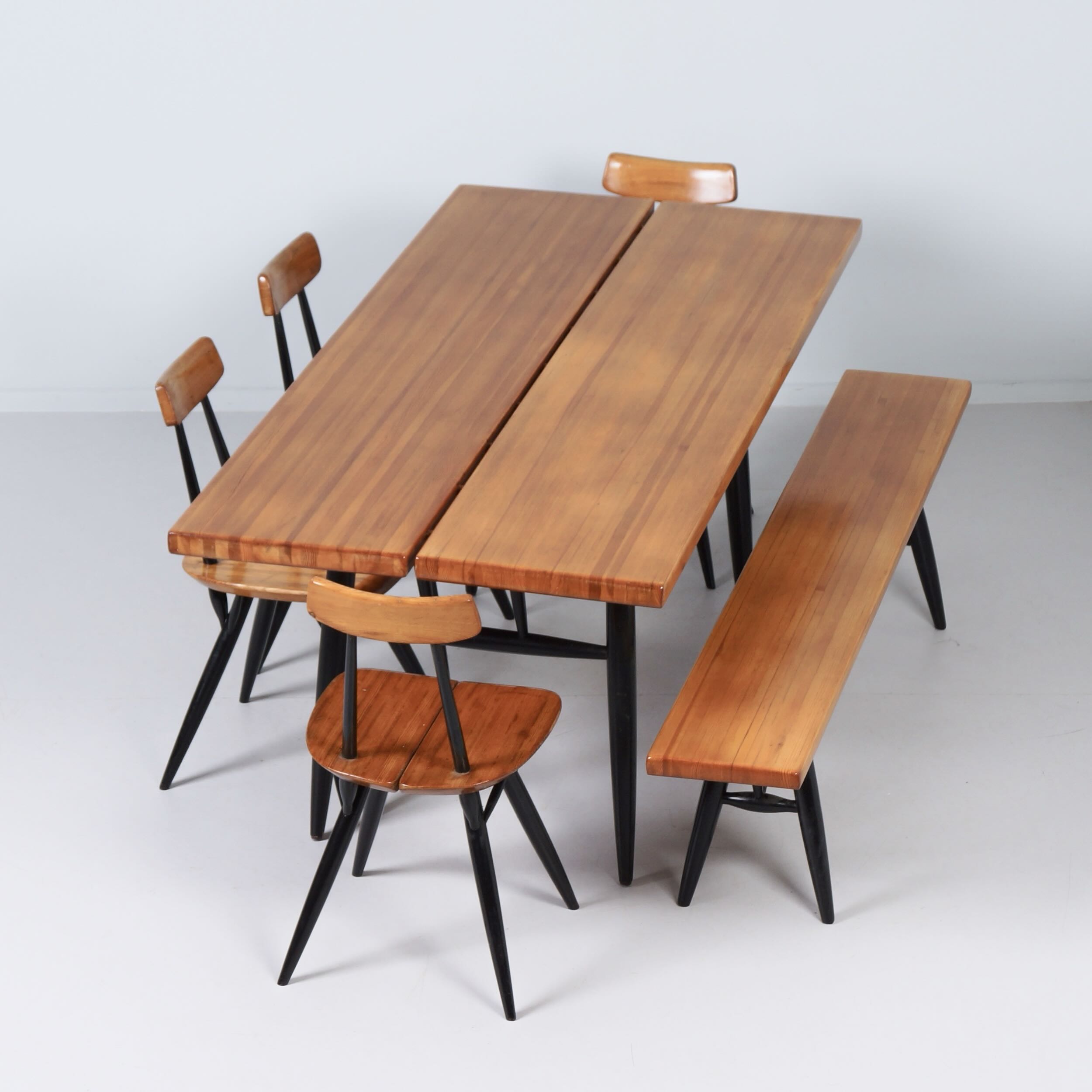 Pirkka Dining Set by Ilmari Tapiovaara for Asko & Laukaan Puu, 1950s