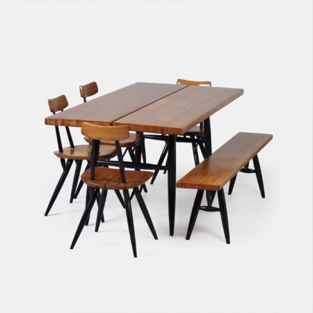 Pirkka Dining Set by Ilmari Tapiovaara for Asko & Laukaan Puu, 1950s