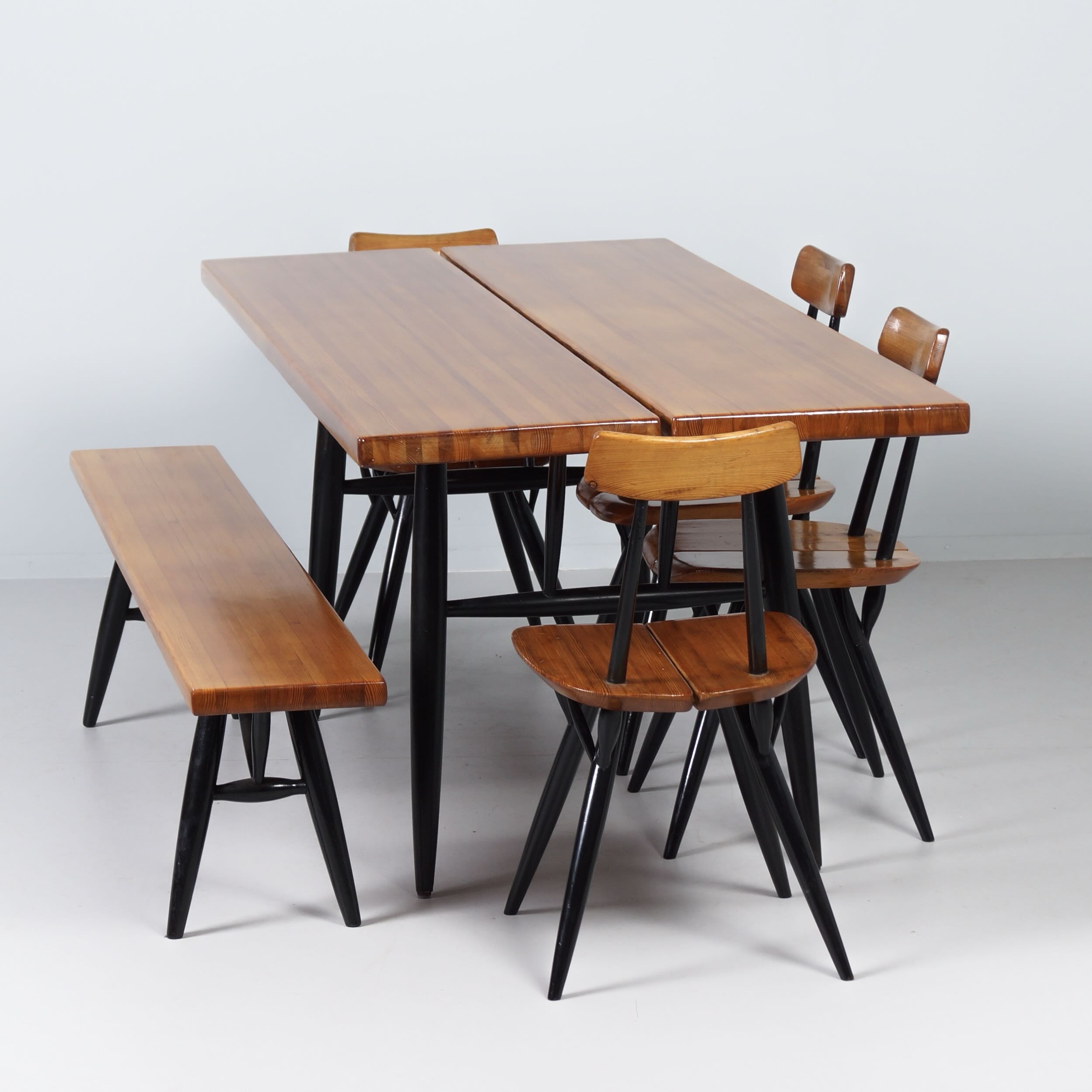 Pirkka Dining Set by Ilmari Tapiovaara for Asko & Laukaan Puu, 1950s