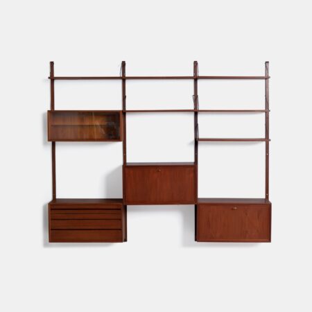 Royal System by Poul Cadovius for Cado, 1960s – Teak Wall System, 14-Piece