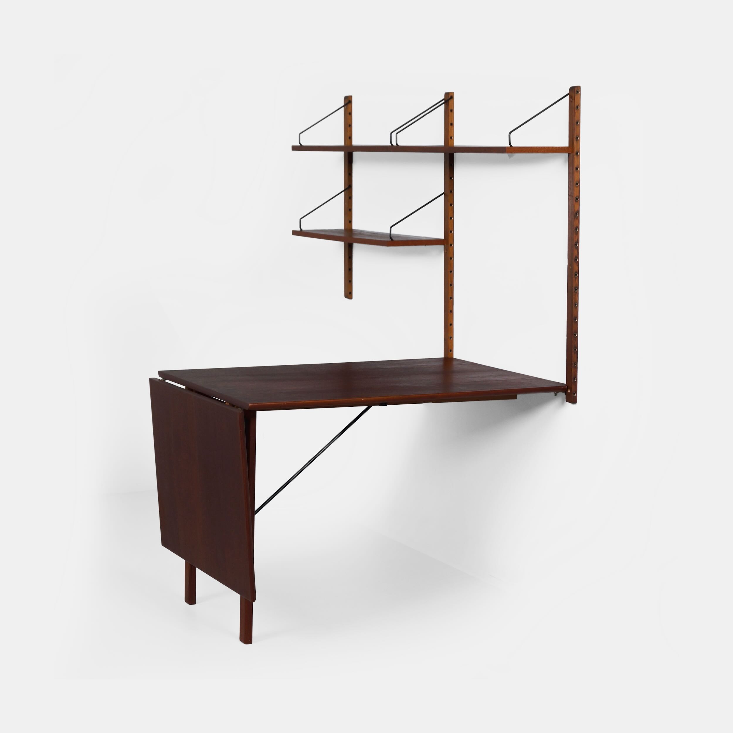 Royal System wall unit with desk by Poul Cadovius for Cado, 1960s – Teak, fold-out